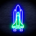 advpro-spaceship-ultra-bright-led-neon-sign-fnu0273 - Green & Blue