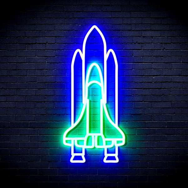 advpro-spaceship-ultra-bright-led-neon-sign-fnu0273 - Green & Blue