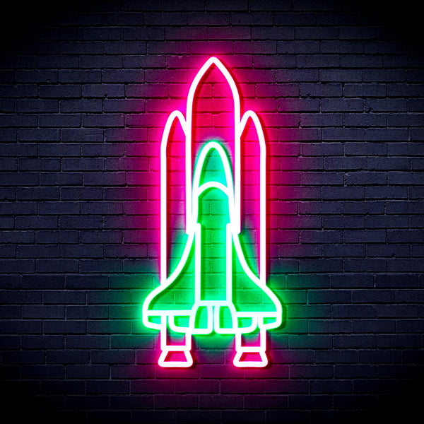 advpro-spaceship-ultra-bright-led-neon-sign-fnu0273 - Green & Pink