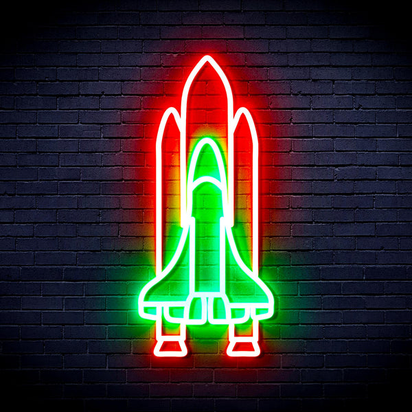 advpro-spaceship-ultra-bright-led-neon-sign-fnu0273 - Green & Red