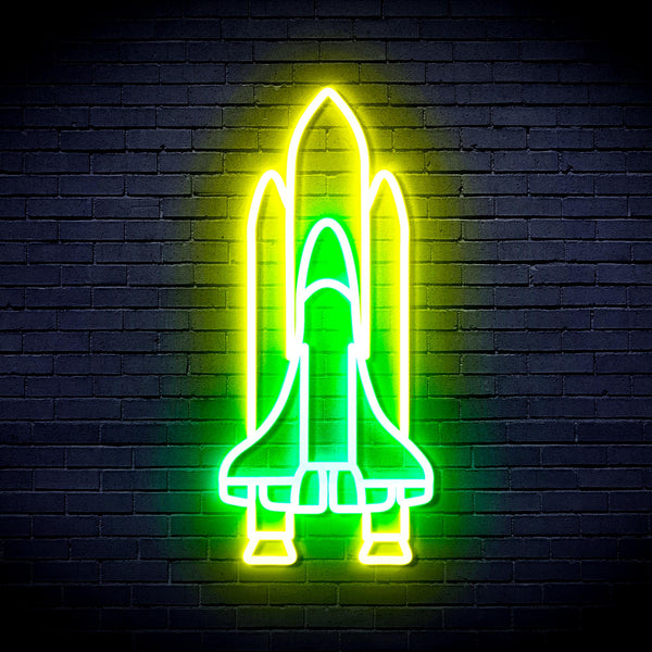 advpro-spaceship-ultra-bright-led-neon-sign-fnu0273 - Green & Yellow