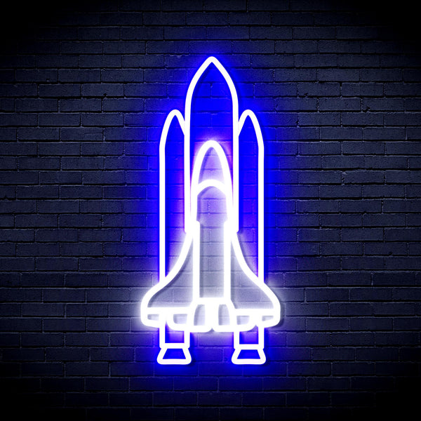 advpro-spaceship-ultra-bright-led-neon-sign-fnu0273 - White & Blue