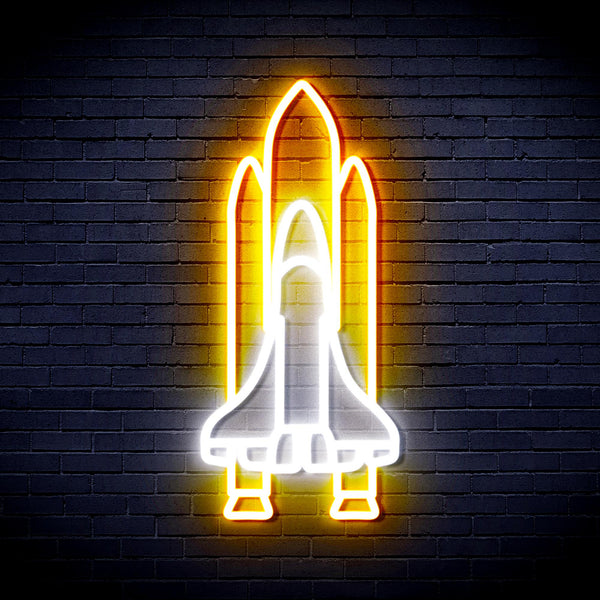 advpro-spaceship-ultra-bright-led-neon-sign-fnu0273 - White & Golden Yellow