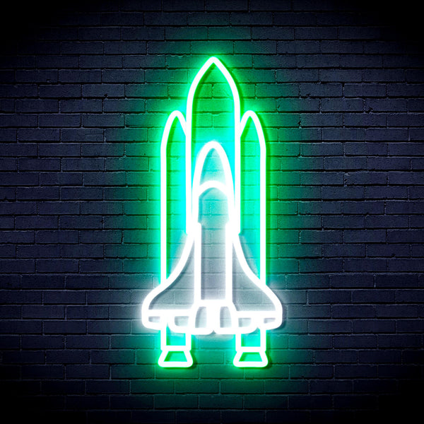 advpro-spaceship-ultra-bright-led-neon-sign-fnu0273 - White & Green