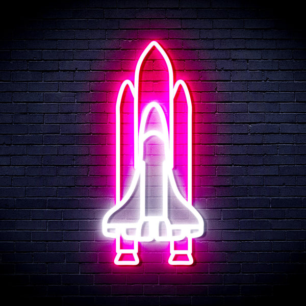advpro-spaceship-ultra-bright-led-neon-sign-fnu0273 - White & Pink