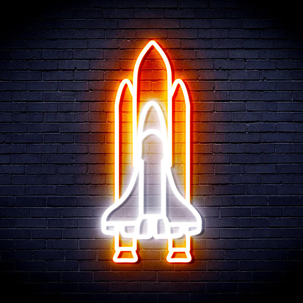 advpro-spaceship-ultra-bright-led-neon-sign-fnu0273 - White & Orange