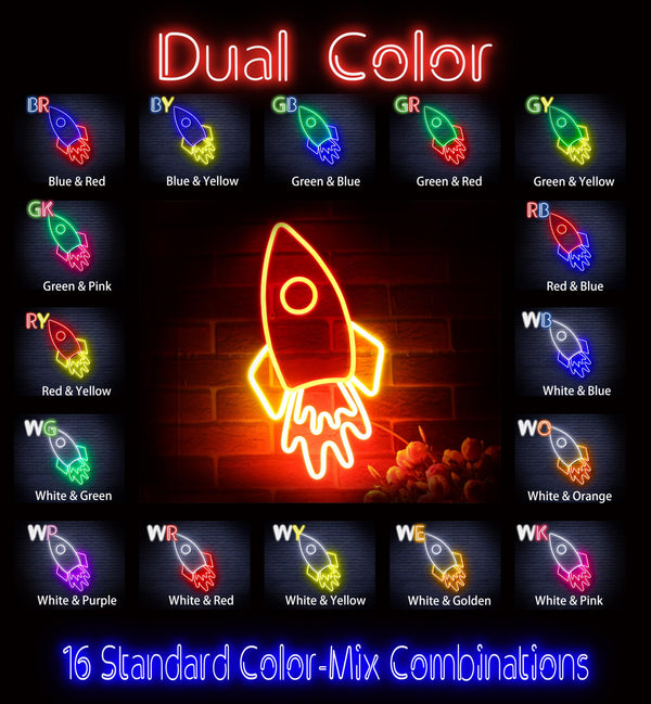 advpro-rocket-ultra-bright-led-neon-sign-fnu0274 - Dual-Color