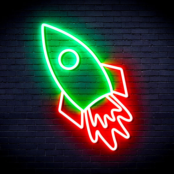 advpro-rocket-ultra-bright-led-neon-sign-fnu0274 - Green & Red