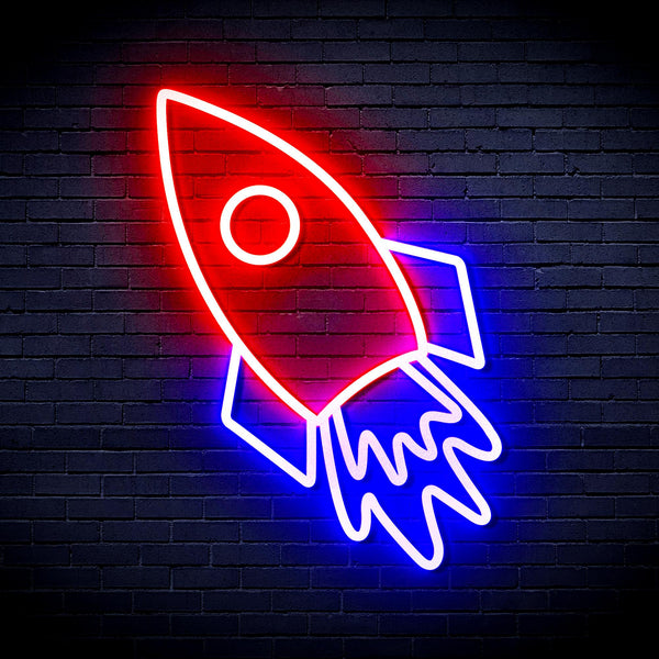 advpro-rocket-ultra-bright-led-neon-sign-fnu0274 - Red & Blue