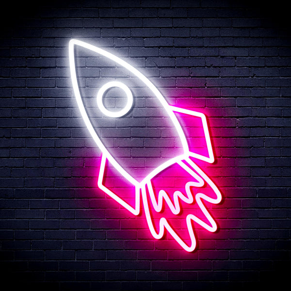 advpro-rocket-ultra-bright-led-neon-sign-fnu0274 - White & Pink