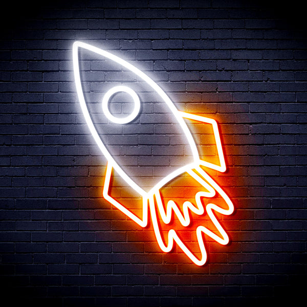 advpro-rocket-ultra-bright-led-neon-sign-fnu0274 - White & Orange