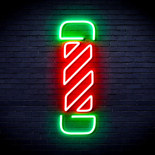 advpro-barber-pole-ultra-bright-led-neon-sign-fnu0276 - Green & Red