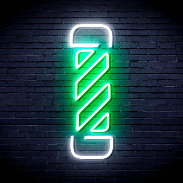 advpro-barber-pole-ultra-bright-led-neon-sign-fnu0276 - White & Green