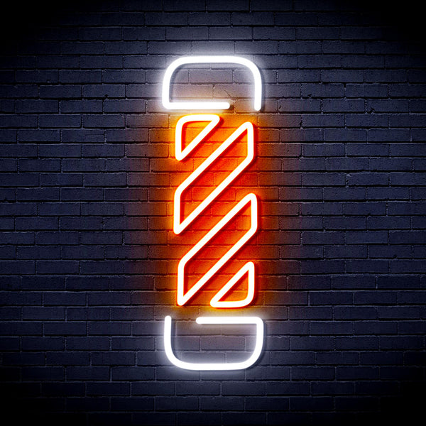 advpro-barber-pole-ultra-bright-led-neon-sign-fnu0276 - White & Orange