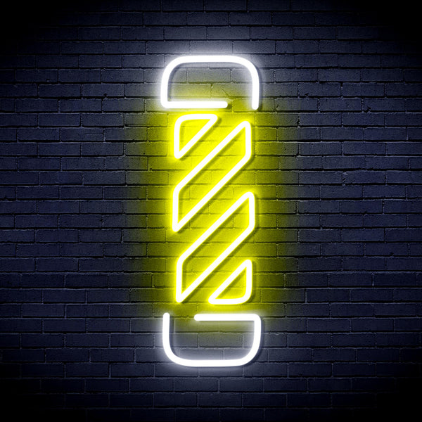 advpro-barber-pole-ultra-bright-led-neon-sign-fnu0276 - White & Yellow