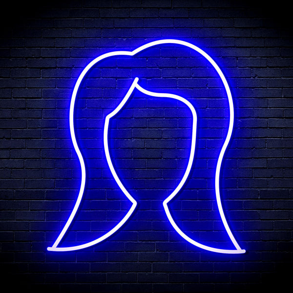 advpro-lady-hair-style-ultra-bright-led-neon-sign-fnu0277 - Blue