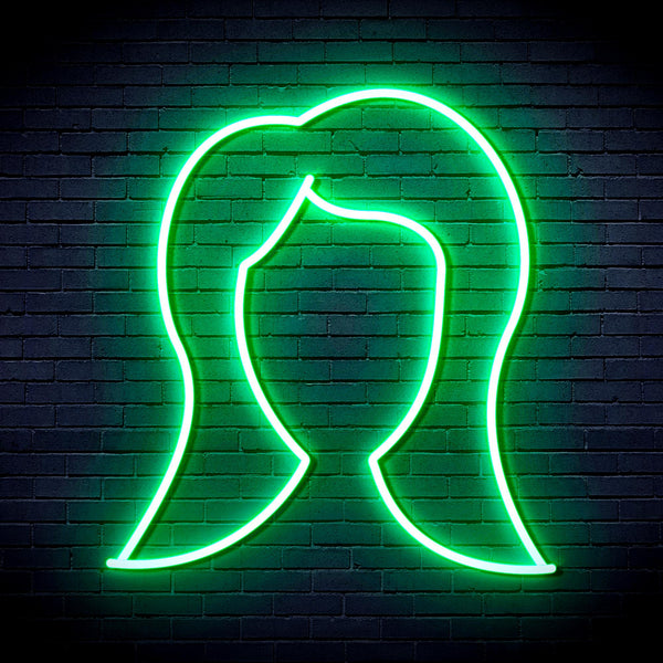 advpro-lady-hair-style-ultra-bright-led-neon-sign-fnu0277 - Green