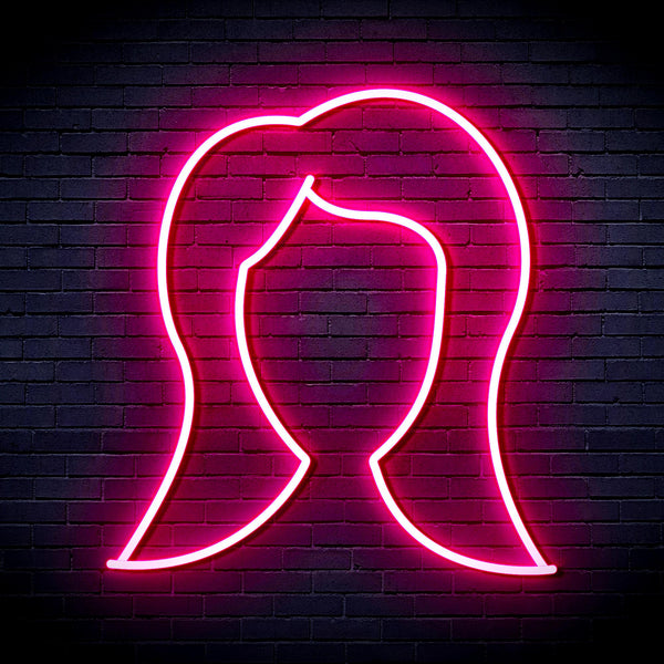 advpro-lady-hair-style-ultra-bright-led-neon-sign-fnu0277 - Pink