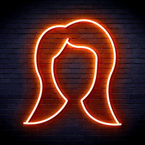 advpro-lady-hair-style-ultra-bright-led-neon-sign-fnu0277 - Orange