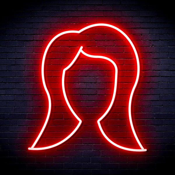 advpro-lady-hair-style-ultra-bright-led-neon-sign-fnu0277 - Red