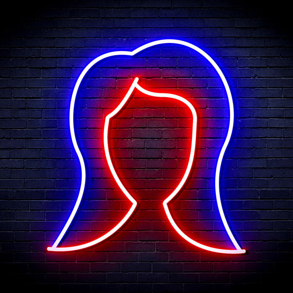 advpro-lady-hair-style-ultra-bright-led-neon-sign-fnu0277 - Red & Blue