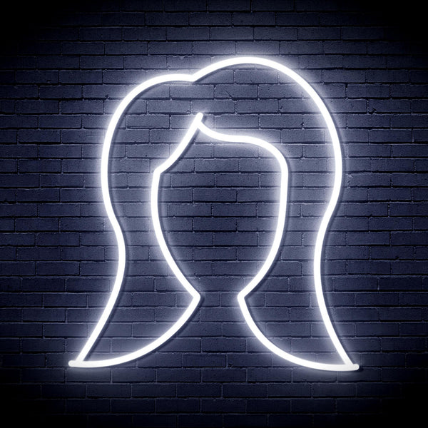advpro-lady-hair-style-ultra-bright-led-neon-sign-fnu0277 - White