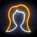 advpro-lady-hair-style-ultra-bright-led-neon-sign-fnu0277 - White & Golden Yellow