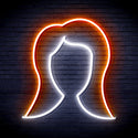 advpro-lady-hair-style-ultra-bright-led-neon-sign-fnu0277 - White & Orange
