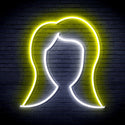 advpro-lady-hair-style-ultra-bright-led-neon-sign-fnu0277 - White & Yellow