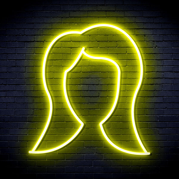 advpro-lady-hair-style-ultra-bright-led-neon-sign-fnu0277 - Yellow