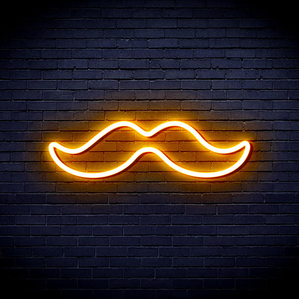 advpro-moustache-ultra-bright-led-neon-sign-fnu0278 - Golden Yellow