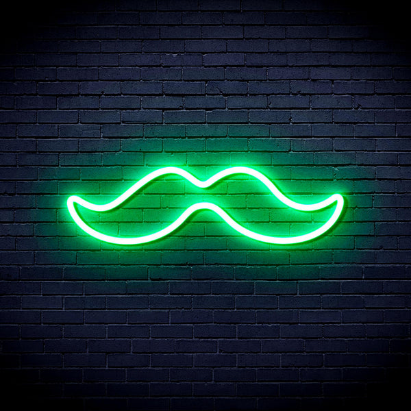 advpro-moustache-ultra-bright-led-neon-sign-fnu0278 - Green