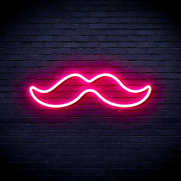 advpro-moustache-ultra-bright-led-neon-sign-fnu0278 - Pink