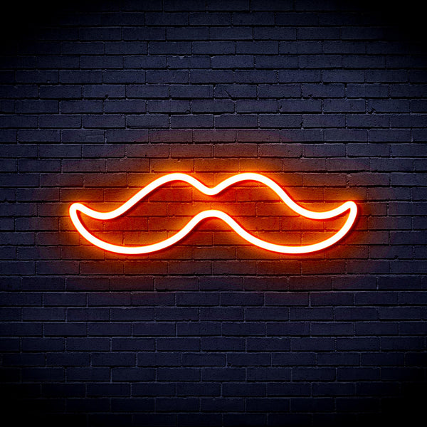 advpro-moustache-ultra-bright-led-neon-sign-fnu0278 - Orange