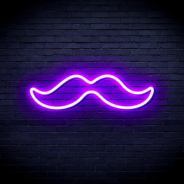 advpro-moustache-ultra-bright-led-neon-sign-fnu0278 - Purple
