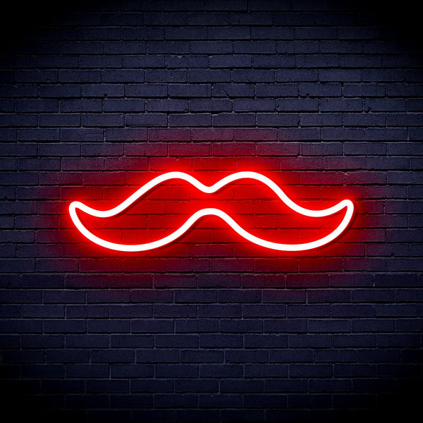 advpro-moustache-ultra-bright-led-neon-sign-fnu0278 - Red