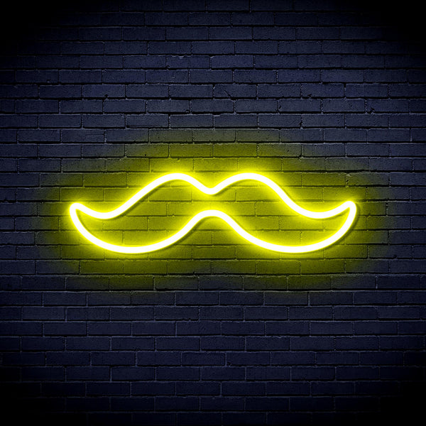 advpro-moustache-ultra-bright-led-neon-sign-fnu0278 - Yellow