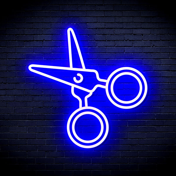 advpro-scissors-ultra-bright-led-neon-sign-fnu0282 - Blue