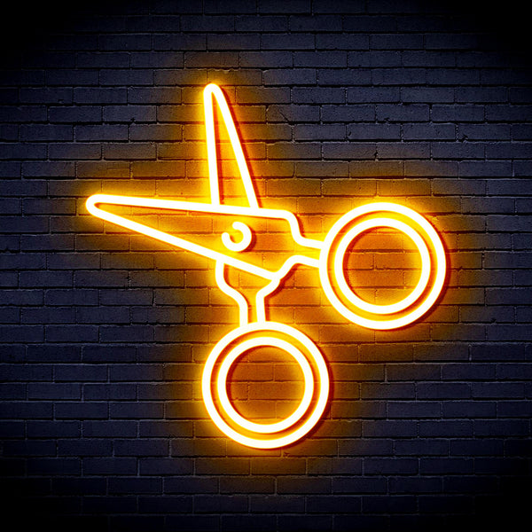 advpro-scissors-ultra-bright-led-neon-sign-fnu0282 - Golden Yellow