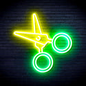 advpro-scissors-ultra-bright-led-neon-sign-fnu0282 - Green & Yellow