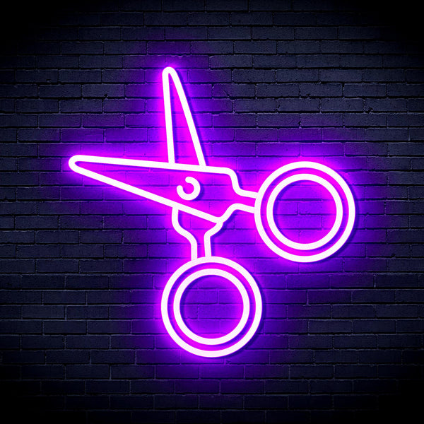 advpro-scissors-ultra-bright-led-neon-sign-fnu0282 - Purple