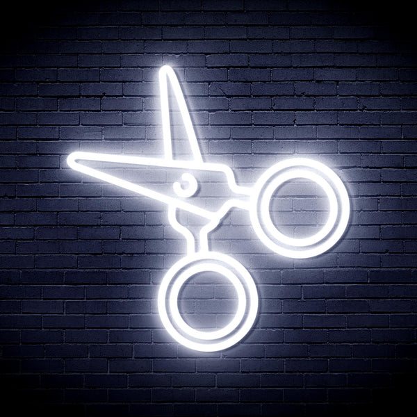 advpro-scissors-ultra-bright-led-neon-sign-fnu0282 - White