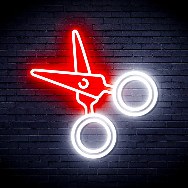advpro-scissors-ultra-bright-led-neon-sign-fnu0282 - White & Red