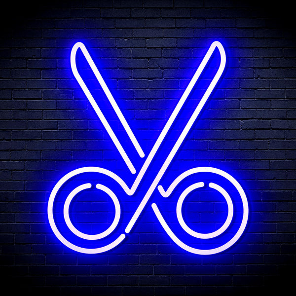 advpro-scissors-ultra-bright-led-neon-sign-fnu0285 - Blue