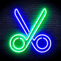 advpro-scissors-ultra-bright-led-neon-sign-fnu0285 - Green & Blue