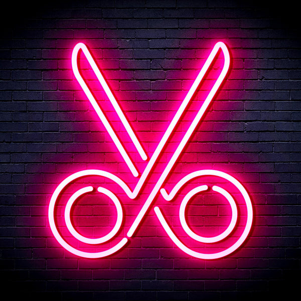 advpro-scissors-ultra-bright-led-neon-sign-fnu0285 - Pink