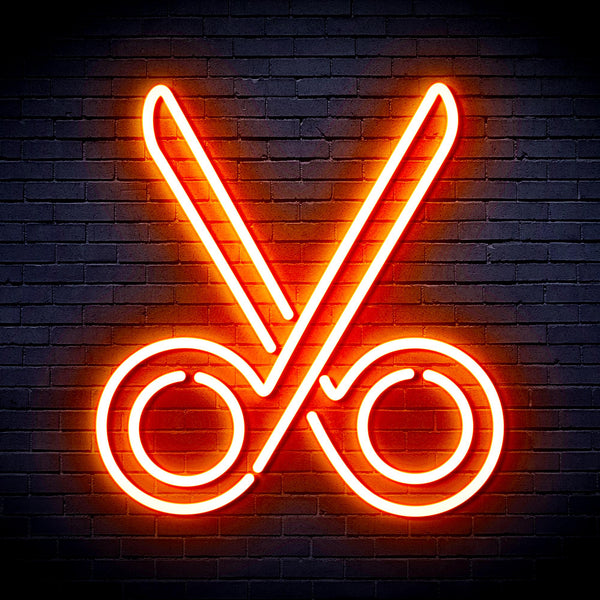 advpro-scissors-ultra-bright-led-neon-sign-fnu0285 - Orange