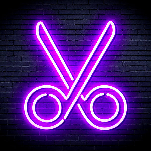 advpro-scissors-ultra-bright-led-neon-sign-fnu0285 - Purple
