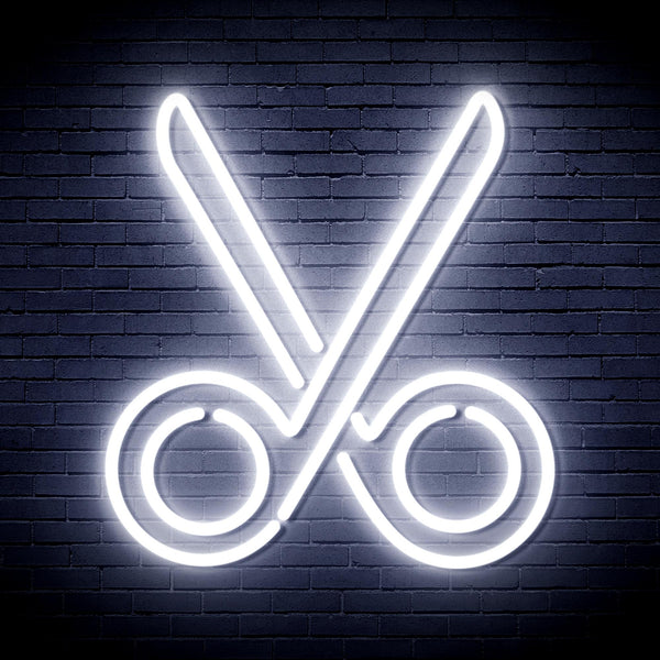 advpro-scissors-ultra-bright-led-neon-sign-fnu0285 - White