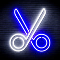advpro-scissors-ultra-bright-led-neon-sign-fnu0285 - White & Blue